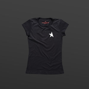 8th women's TITOS t-shirt black/white small star logo