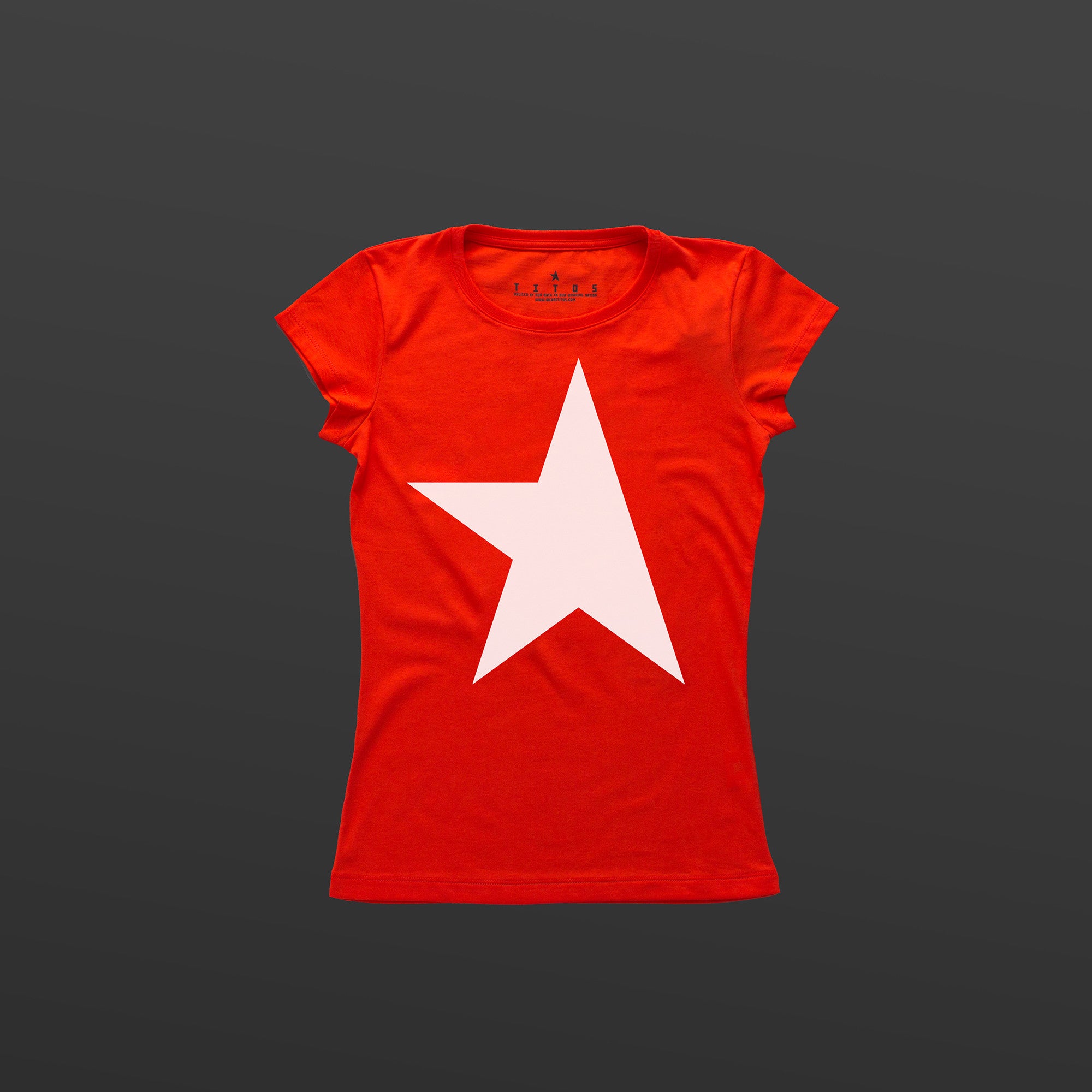 First women's T-shirt red/white TITOS star logo