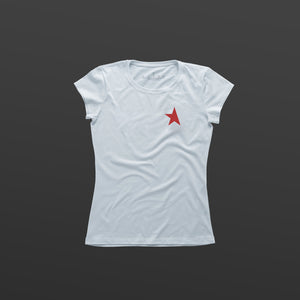 8th women's TITOS t-shirt white/red small star logo