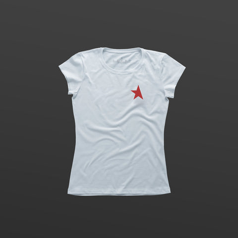 8th women's TITOS t-shirt white/red small star logo